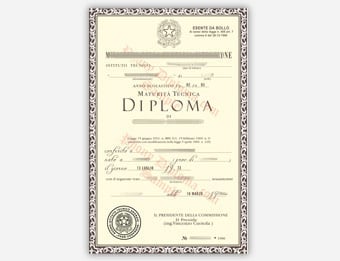 Ministero Della Pubblica Instruzione (2) - Fake Diploma Sample from Italy